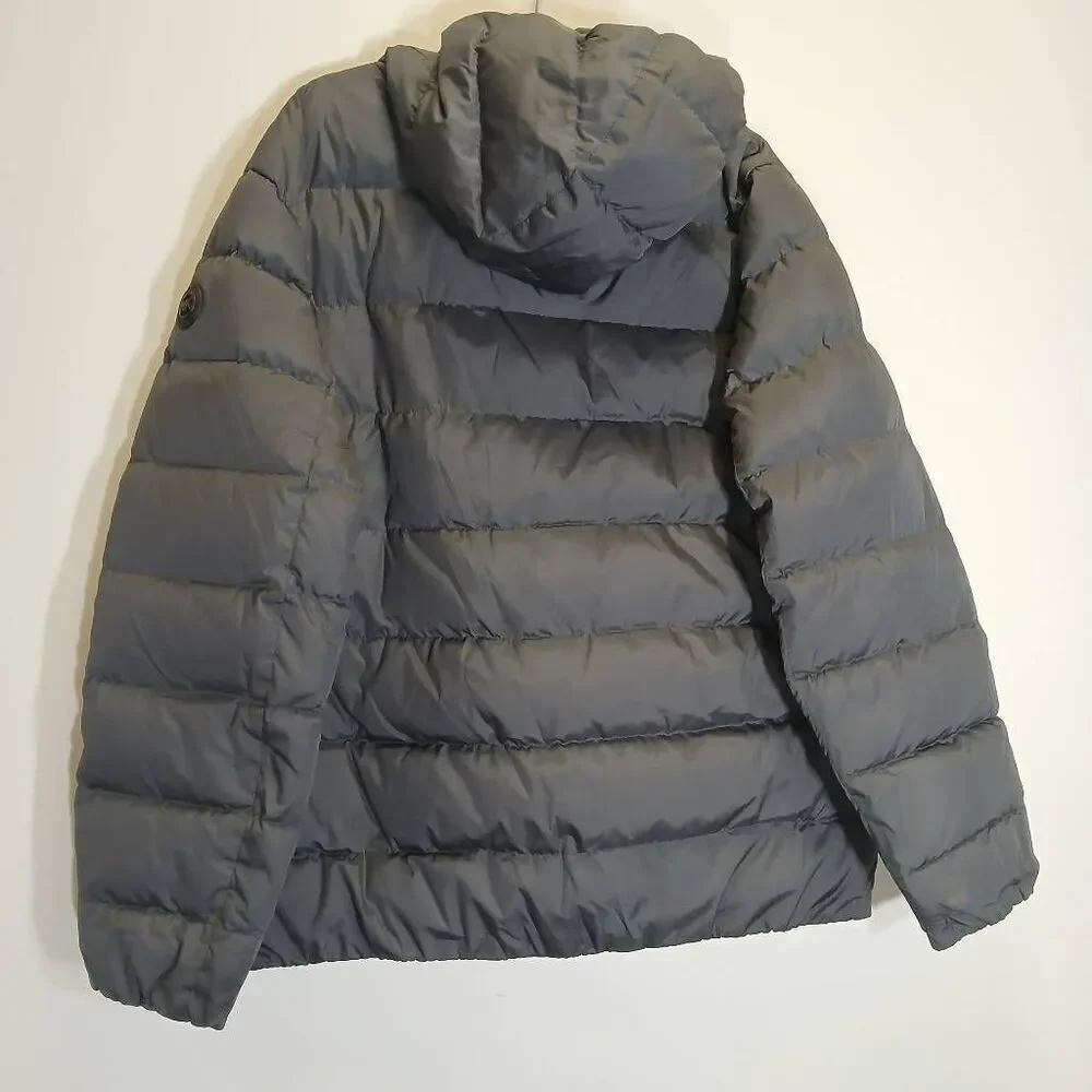 Michael kors mens 3xl premium down puffer jacket gray winter coat hoodie